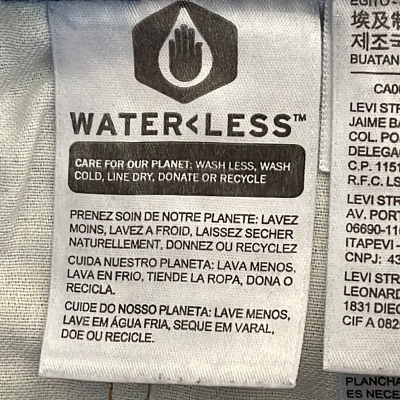 Levi Strauss & Co. Levi’s 501 Waterless Button Fly Dark Blue Denim Jeans 44 x 30 - Picture 9 of 11